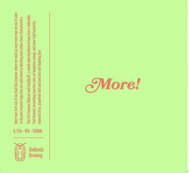 More! 6.5%, Badlands Brewing Company, Canada
