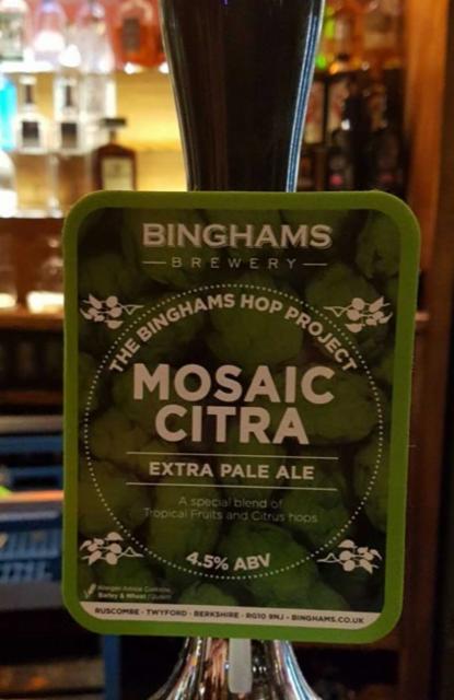 Mosaic Citra 4.5%, Binghams Brewery, England