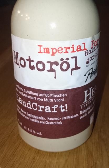 Motoröl Imperial Porter 8.5%, Braumanufaktur Hertl, Germany