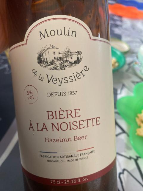 Moulin de la Veyssière - Bière de la noisette 5.0%, Brasserie Les 2 Ours, France