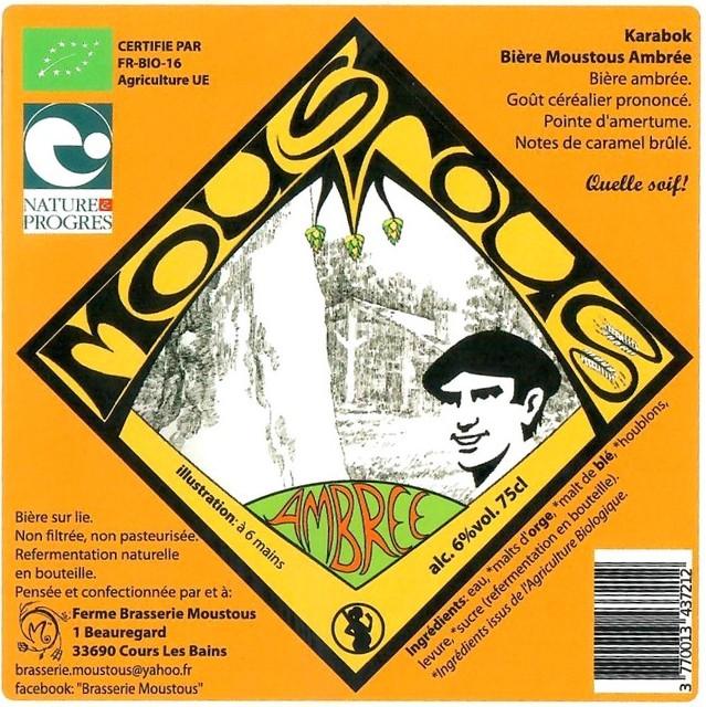 Moustous Ambrée 6.0%, Ferme Brasserie Moustous, France