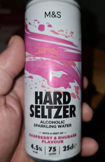 M&S Hard Seltzer Raspberry & Rhubarb 4.5%, Marks & Spencer, England