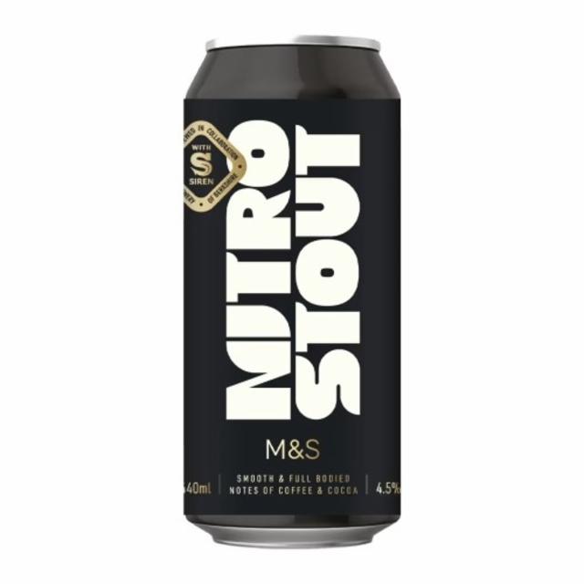 M&S Nitro Stout 4.6%, Siren Craft Brew, England