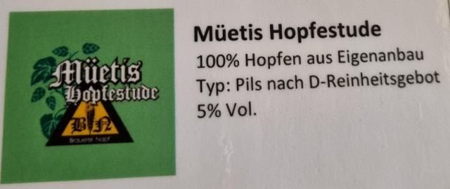 Müetis Hopfestude, Napf Brauerei GmbH