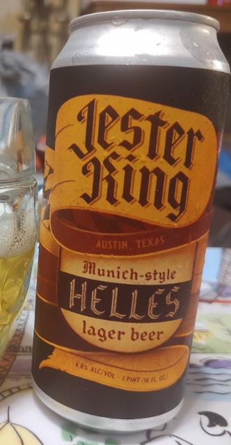 Munich Style Helles Lager 4.8%, Jester King Brewery, United States