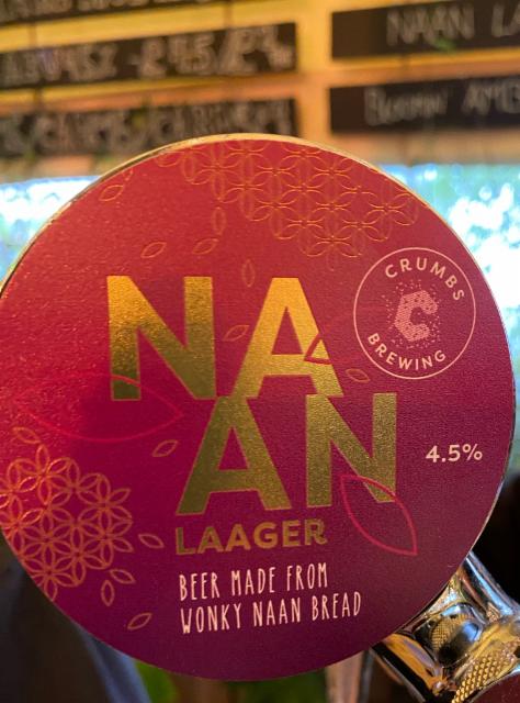 Naan lager 4.5%, Crumbs Brewing, England