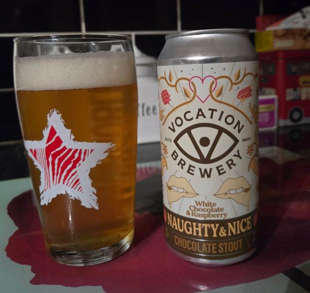 Naughty & Nice White Chocolate & Raspberry Stout, Vocation Brewery