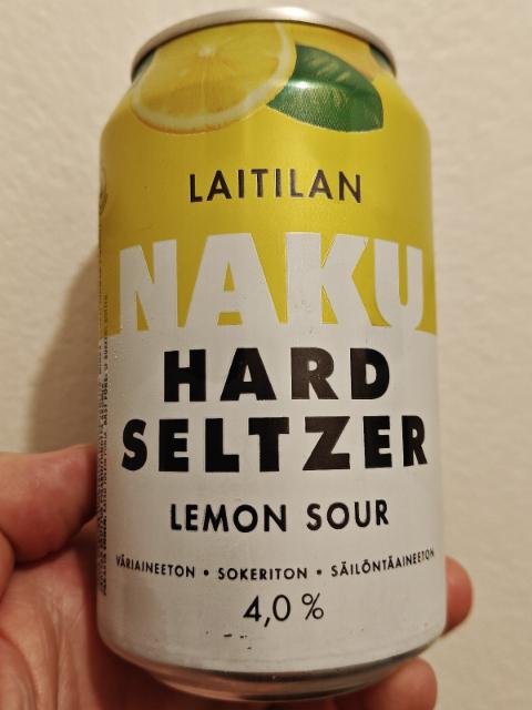 Naku Hard Seltzer Lemon Sour 4.0%, Laitilan Wirvoitusjuomatehdas, Finland