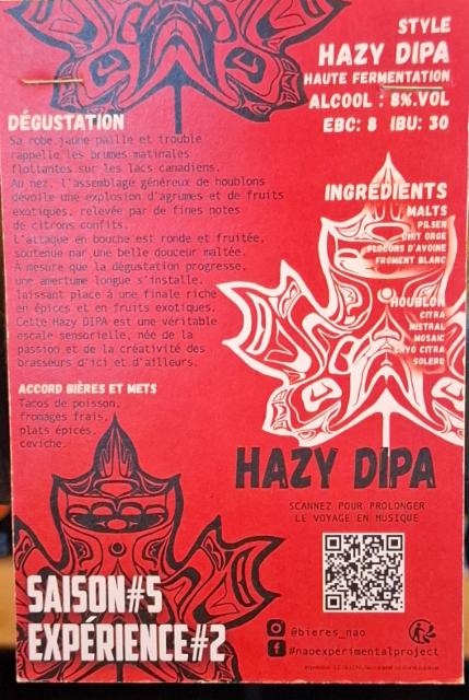 nao hazy dipa 8.0%, Brasserie NAO, France