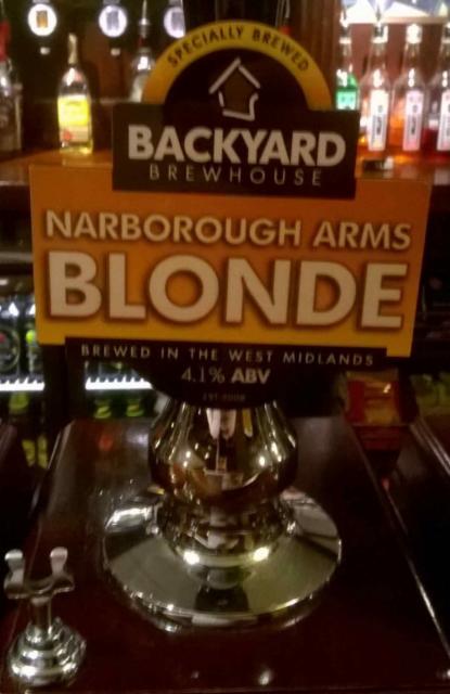 Narborough Arms Blonde 4.1%, Backyard Brewhouse, England