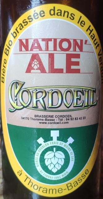 Cordoeil Nation'Ale 5.0%, Brasserie Cordoeil, France