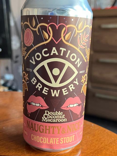 Naughty & Nice- Double Coconut Macaroon- Chocolate Stout 6.0%, Vocation Brewery, England