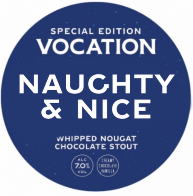 Naughty & Nice - Whipped Nougat Chocolate Stout 7.0%, Vocation Brewery, England