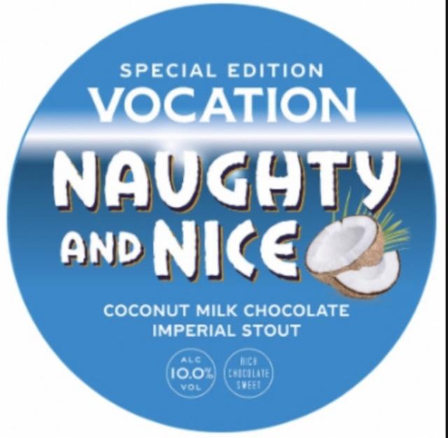 Naughty & Nice - Coconut Milk Chocolate Imperial Stout 10.0%, Vocation Brewery, England