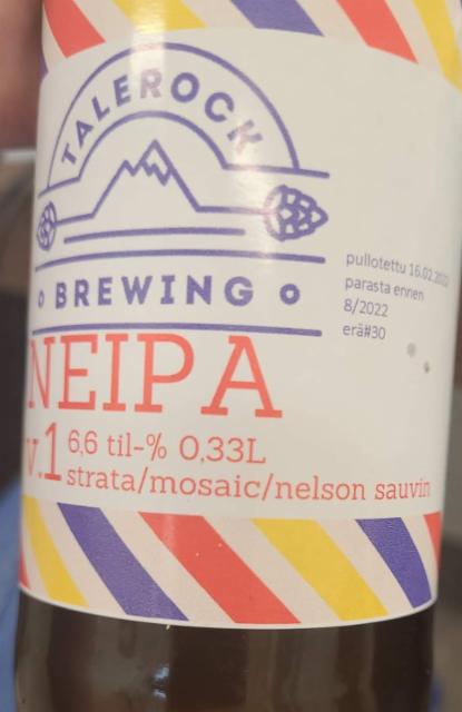 NEIPA V.1 6.6%, Talerock Brewing, Finland