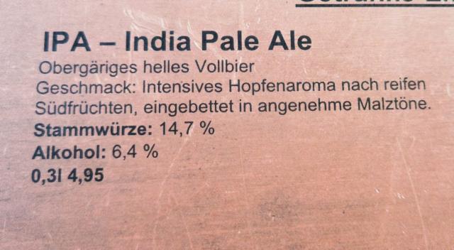 Neuenahrer IPA - India Pale Ale 6.4%, Neuenahrer Brauhaus, Germany