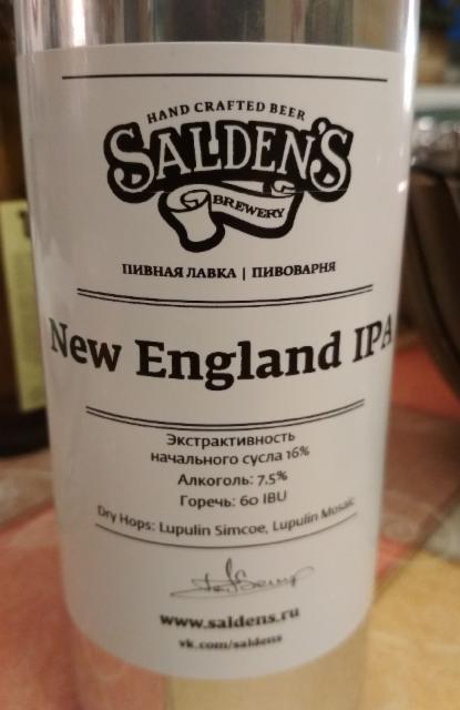 New England IPA 7.5%, Salden's Brewery, Russia