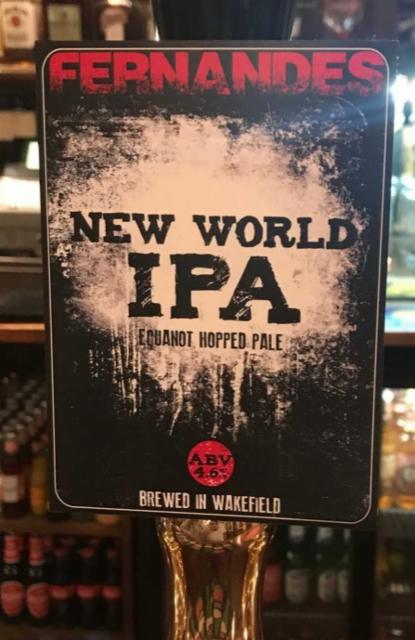 New World IPA 4.6%, Fernandes Brewery Tap, England