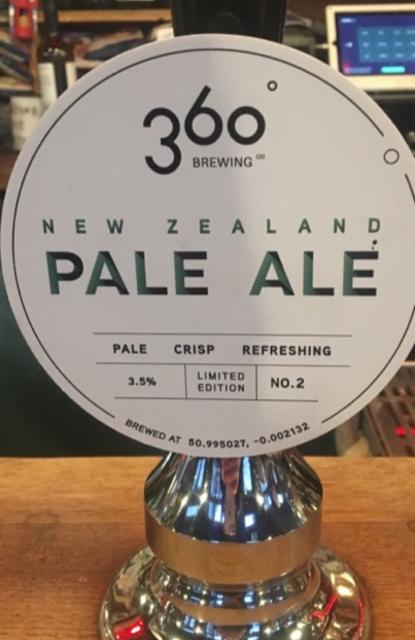 New Zealand Pale Ale 3.5%, 360° Brewing Company, England