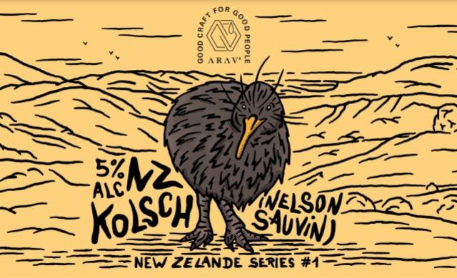 New Zelande Series #1 NZ Kolsch 5.0%, Arav' Craft Brewery, France