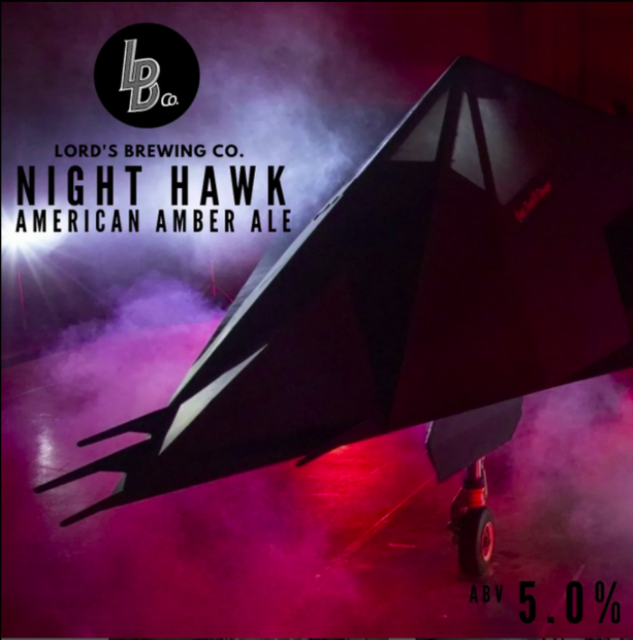Night Hawk American Amber Ale 5.0%, Lord's Brewing Co., England