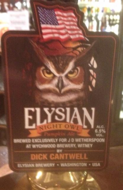 Night Owl Pumpkin Ale 6.5%, Elysian Brewing (AB InBev), United States