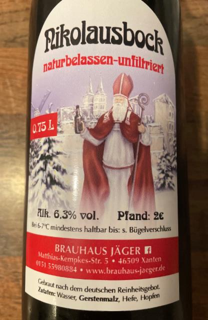 Nikolausbock 6.3%, Brauhaus Jäger in Xanten, Germany