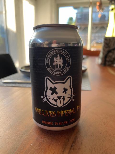 Nine Lives Imperial IPA, Evergreen Craft Ales
