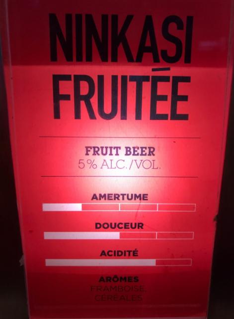 Ninkasi Fruitée 5.0%, Ninkasi Fabriques, France