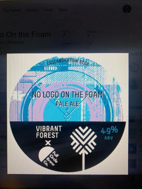 No Logo on the Foam 4.9%, Vibrant Forest Brewery, England