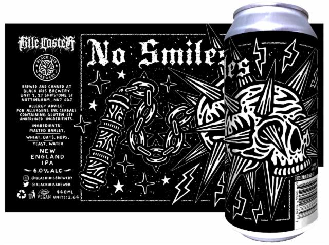 No smiles 6.0%, Black Iris Brewery, England