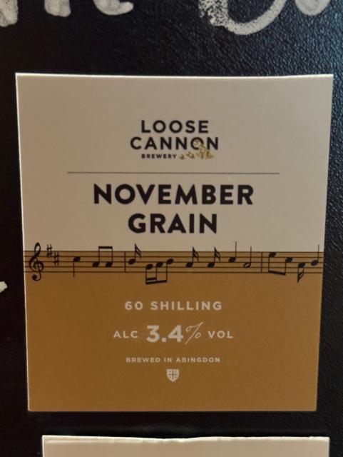November Grain 3.4%, Loose Cannon Brewery, England