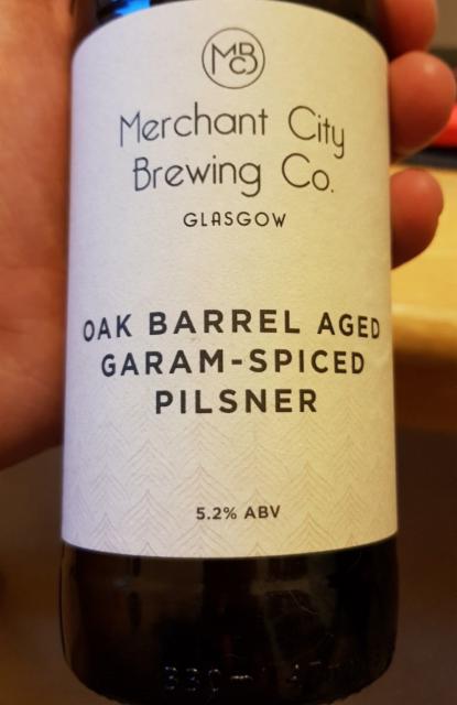 Oak Barrel Aged Garam-Spiced Pilsner 5.2%, Merchant City Brewing Co., Scotland