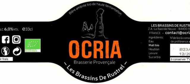Ocria Ambrée 6.0%, Ocria - Les Brassins De Rustrel, France