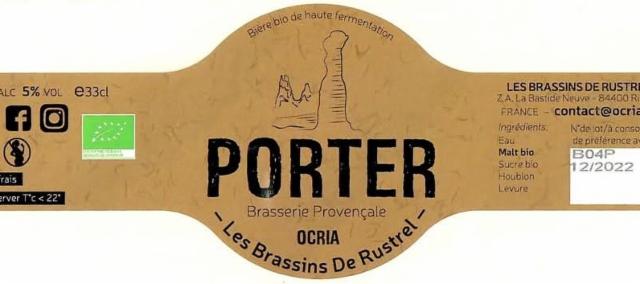 Ocria Porter 5.0%, Ocria - Les Brassins De Rustrel, France