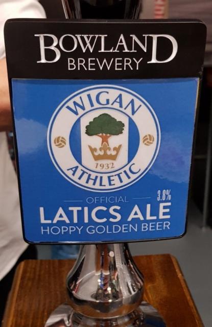 Official Latics Ale 3.8%, Bowland Brewery, England