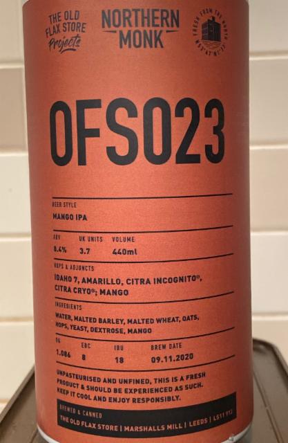 OFS023 8.4%, Northern Monk Brew Co., England