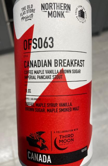OFS063 // Canadian Breakfast Imperial Pancake Stout 11.0%, Northern Monk Brew Co., England