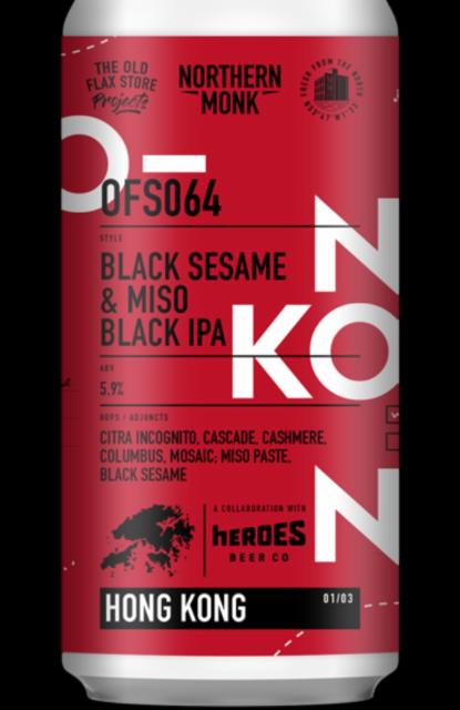OFS064 / Black Sesame & Miso Black IPA / Hong Kong 5.9%, Northern Monk Brew Co., England