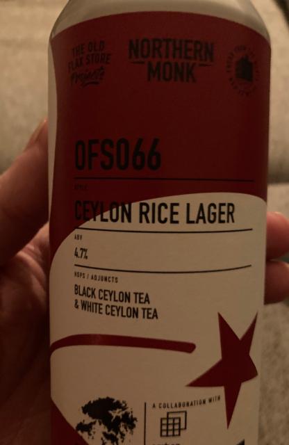 OFS066 / Ceylon Rice Lager / Hong Kong 4.7%, Northern Monk Brew Co., England