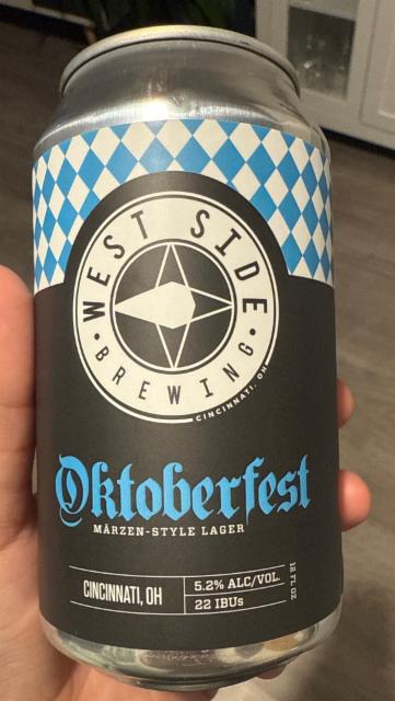 Oktoberfest 5.2%, West side brewing, United States