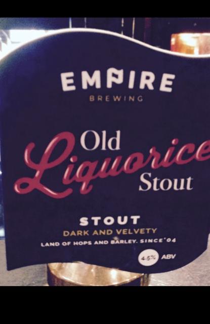 Old Liquorice Stout 4.5%, Empire Brewing, England