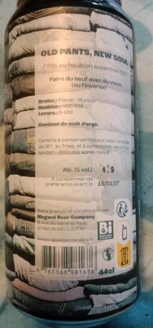 Old Plants New Soul 4.9%, Mogwaï Beer Company, France