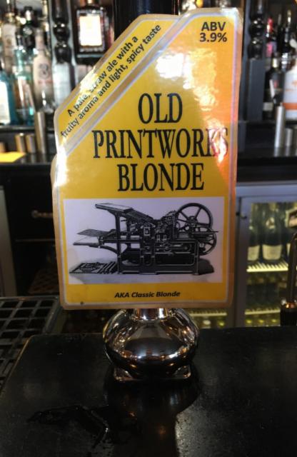 Old Printworks Blonde 3.9%, Westgate Brewery, England
