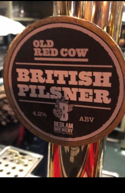 Old Red Cow British Pilsner 4.2%, Bedlam Brewery, England