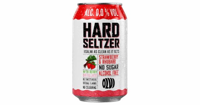 OLVI HARD SELTZER STRAWBERRY & RHUBARB 0,0 %, Olvi, Finland