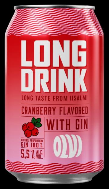 OLVI Long Drink Cranberry 5.5%, Olvi, Finland