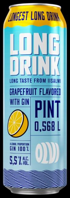 OLVI Long Drink Grapefruit 5.5%, Olvi, Finland