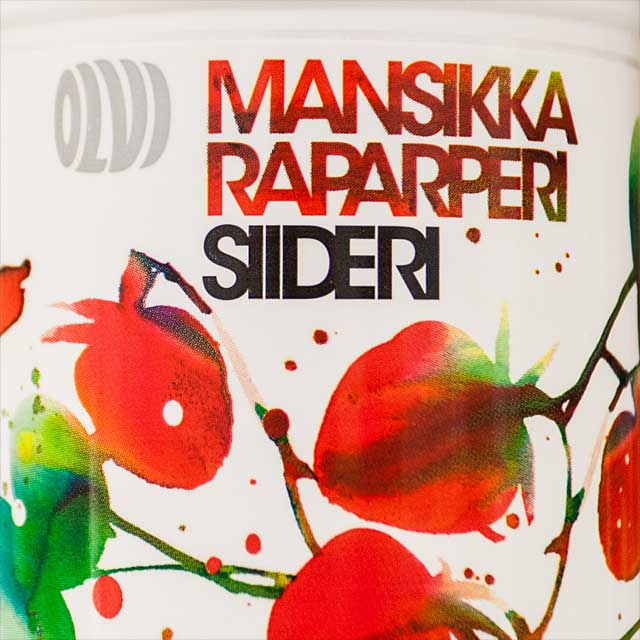 Mansikka Raparperi Siideri 4.7%, Olvi, Finland