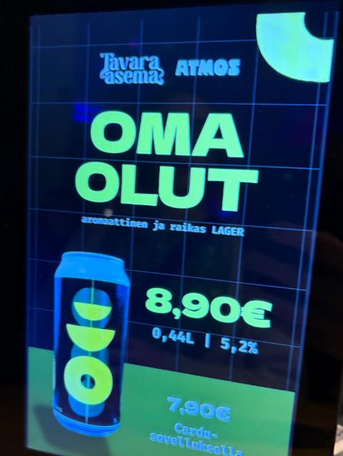 Oma olut (Tavara-asema) 5.2%, Atmos Brewing, Finland